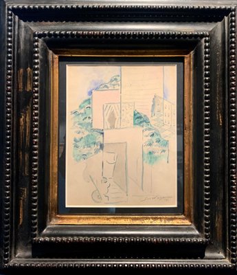 Léopold Survage, Paysage Cubiste, 1915, Watercolor on Paper 
