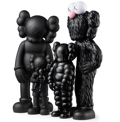 Kaws, Figurines de Famille, Version Noire, 2021, Vinyle Peint en