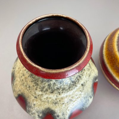 Op Art Multi-Color Fat Lava Pottery Vase from Bay Ceramics