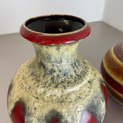 Op Art Multi-Color Fat Lava Pottery Vase from Bay Ceramics Op Art Multi-Color Fat Lava Pottery Vase from Bay Ceramics