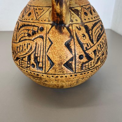 XXL Colorful Pottery Fat Lava Maya Tiki Vase from Jasba