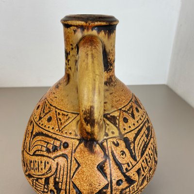 XXL Colorful Pottery Fat Lava Maya Tiki Vase from Jasba