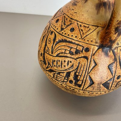 XXL Colorful Pottery Fat Lava Maya Tiki Vase from Jasba