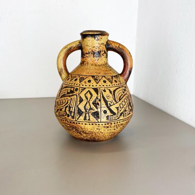 XXL Colorful Pottery Fat Lava Maya Tiki Vase from Jasba
