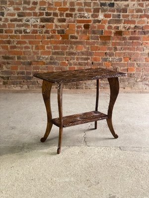 Japanese Hand Carved Cherrywood Side Table, 1920s
