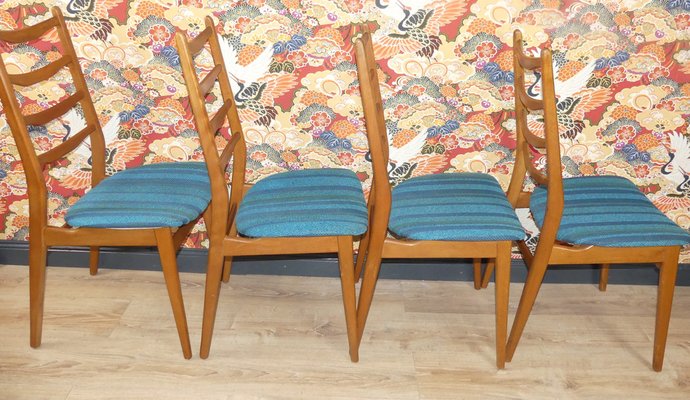 Turquoise Dining Chairs 1960s Set of 4 for sale at Pamono