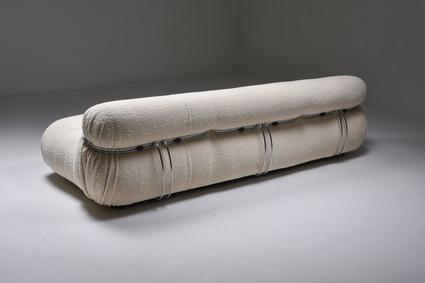 4-Seater Boucle Sofa by Afra and Tobia Scarpa for Cassina for sale