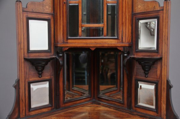 19th Century Inlaid Mahogany Corner Cabinet for sale at Pamono