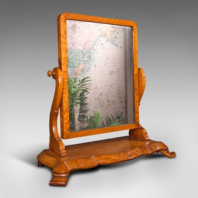 Antique English Victorian Satinwood, Victorian Table Top Vanity Mirror