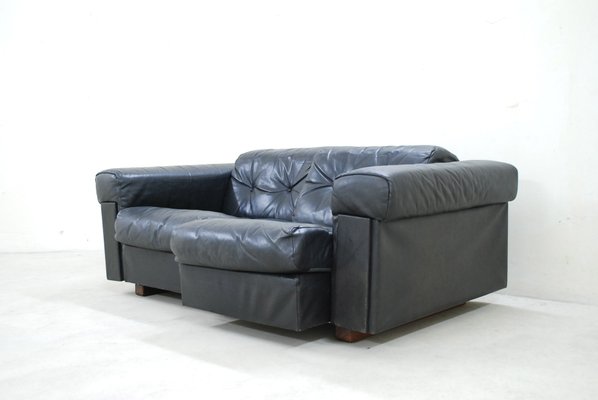 Black Leather Two Seater Sofa From De Sede 1970 For Sale At Pamono