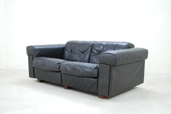 Black Leather Two Seater Sofa From De Sede 1970 For Sale At Pamono