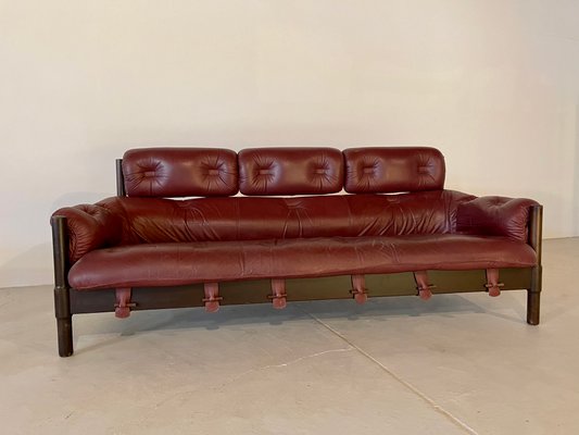 Brazilian Sofa In The Style Of Percival, 7 Foot Leather Sofa