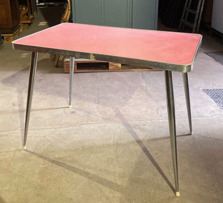 Mid-Century Formica Steel and Brass Table by Laminati Plastici for  Gardella, Italy, 1950s for sale at Pamono