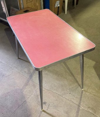 Vintage Pink Formica Table with Steel Structure 1950s for sale at