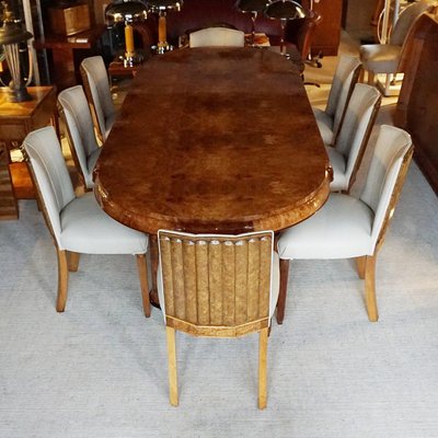 Art Deco Dining Table Chairs By, Antique Art Deco Dining Table And Chairs