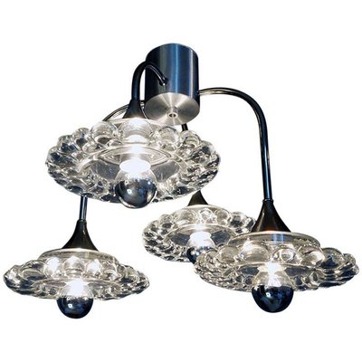 Sputnik Water Drop Flush Mount in Murano Glass Chrome from Peill