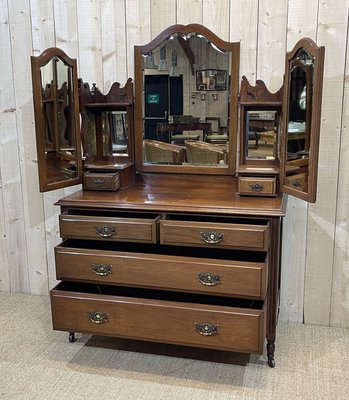 Vintage English Walnut Dresser For, Vintage Dresser With 3 Mirrors