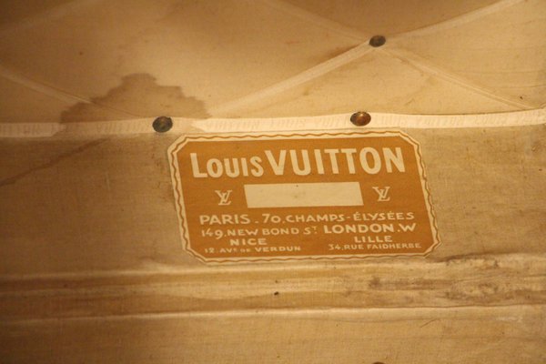 1920's Louis Vuitton Stenciled Monogram Cabin Steamer Trunk