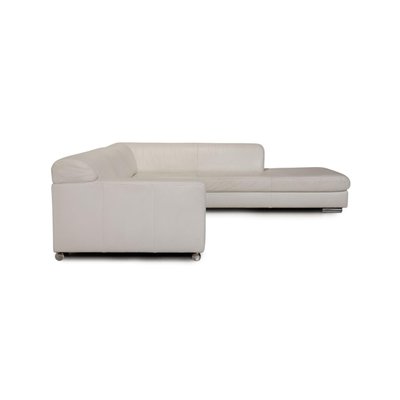 White Leather Donna Corner Sofa by Ewald Schillig for sale at Pamono