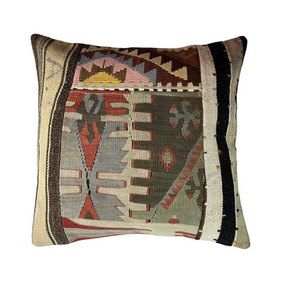 Turkish Kilim Rug Cushion Cover for sale at Pamono