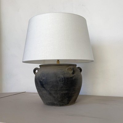 Mid Modern Clay Pot Table Lamp For, Charcoal Floor Lamp Shade Replacements In Taiwan