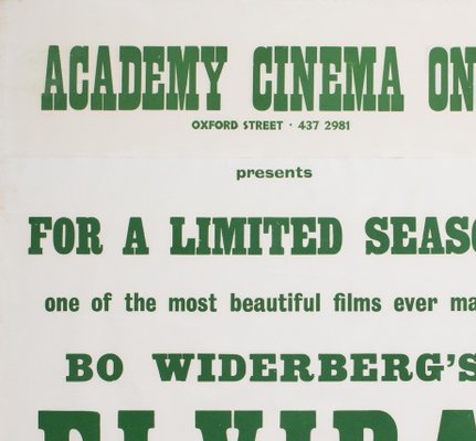 Elvira Madigan Academy Cinema Quad Film Movie Poster by Strausfeld, UK,  1968 for sale at Pamono