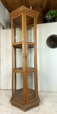 Mid-Century French Teak Wood Vitrine Display Cabinet, 1960s for