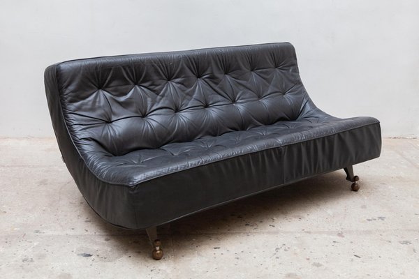 Black Leather Tufted Sofa By Gerard Van Den Berg For Montis Netherlands 1980s At Pamono Black Leather Tufted Sofa By Gerard Van, Gray Leather Tufted Sofa