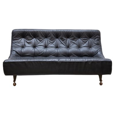 Black Leather Tufted Sofa By Gerard Van Den Berg For Montis Netherlands 1980s At Pamono Black Leather Tufted Sofa By Gerard Van, Blue Leather Tufted Sofa