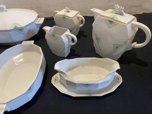 Juego de vajilla Art Deco de porcelana. Juego de 8 en venta en Pamono