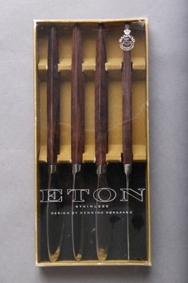 希少 北欧ヴィンテージ Raadvad ETON ナイフ 4本 箱付 Eton Knives by Henning Nørgaard for Raadvad Dänemark, Set of 4 for