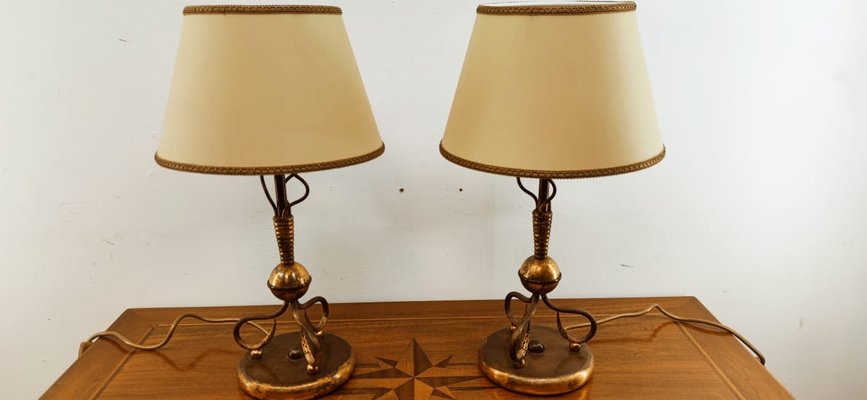 Table Lamps With Decorated Lampshades, Vintage Desk Lamp Shades