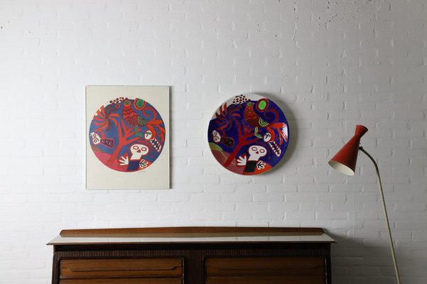 Set De 2 Assiettes Murales Décoratives Ruscha Art - Céramique Fleurs