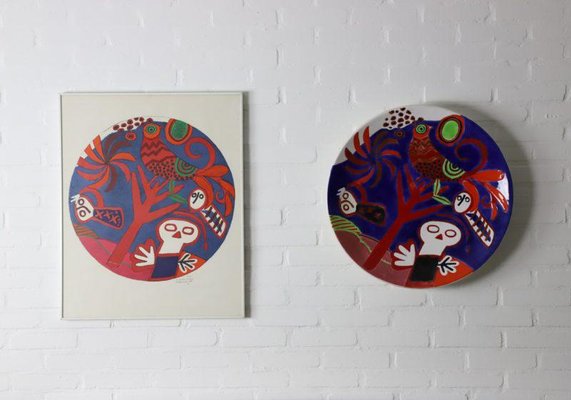 Set De 2 Assiettes Murales Décoratives Ruscha Art - Céramique Fleurs