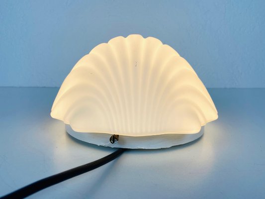 Mid Century Opaline Glass Shell Wall Lamp from Glash tte Limburg