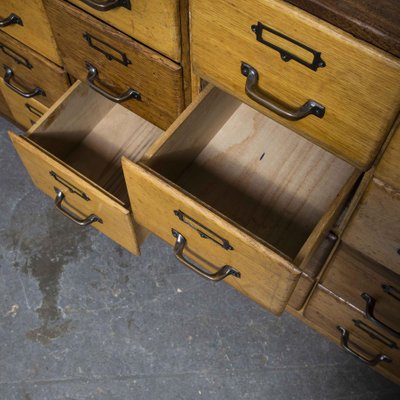 Oak Serving Counter With Till, Countertop Storage Drawers Wooden