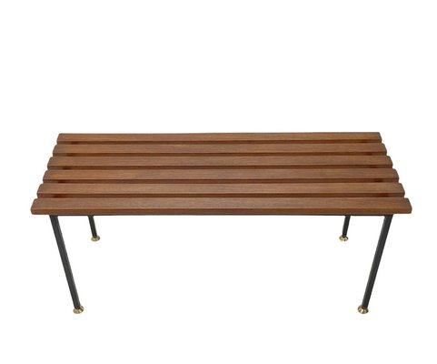 Black store teak bench