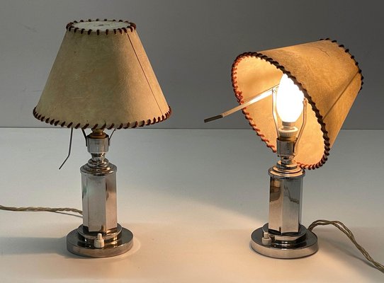 Italian Chrome Table Lamps With, Bling Table Lamp Shades Only