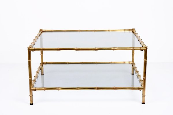 Gold bamboo on sale coffee table