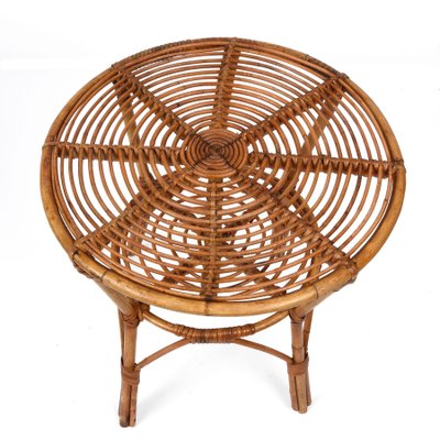 Mid Century Italian Rattan And Bamboo Round Coffee Table 1960s For At Pamono Bamboo Round Coffee Table 1960s, Outdoor Round Wicker Lounge Chair Singapore