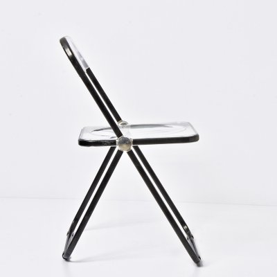 Set of Black and Transparent Plia Chairs by Giancarlo
