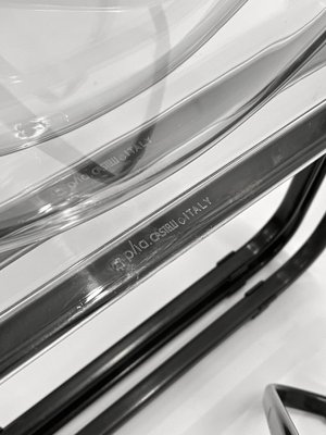 Set of Black and Transparent Plia Chairs by Giancarlo Set of Black and Transparent Plia Chairs by Giancarlo