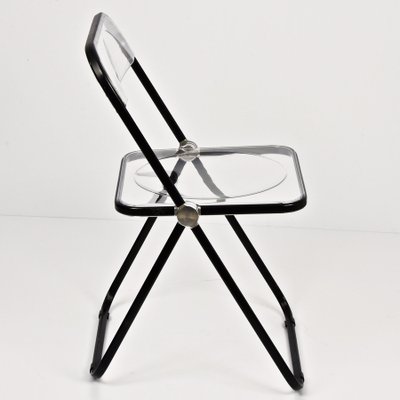 Set of Black and Transparent Plia Chairs by Giancarlo Set of Black and Transparent Plia Chairs by Giancarlo