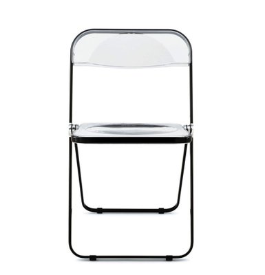 Set of Black and Transparent Plia Chairs by Giancarlo