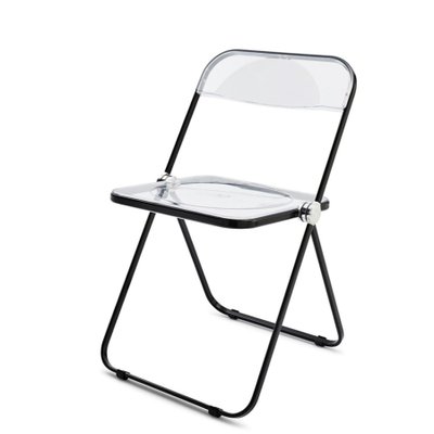 Set of Black and Transparent Plia Chairs by Giancarlo Piretti for