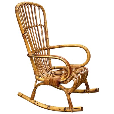 Bamboo cane rocking chair discount