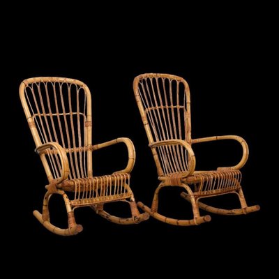 Black wicker rocking hot sale chairs for sale