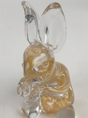 Mid-Century Italian Murano Glass Rabbit Sculpture from Seguso