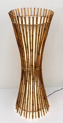 Italienische Mid-Century Stehlampe aus Bambus & Rattan von Franco Albini,  1960er bei Pamono kaufen
