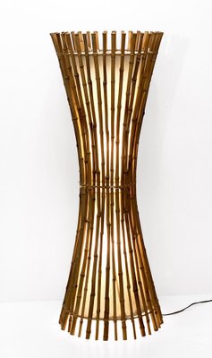 Italienische Mid-Century Stehlampe aus Bambus & Rattan von Franco Albini,  1960er bei Pamono kaufen